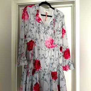 Ted Baker Silk Grey Floral Dress